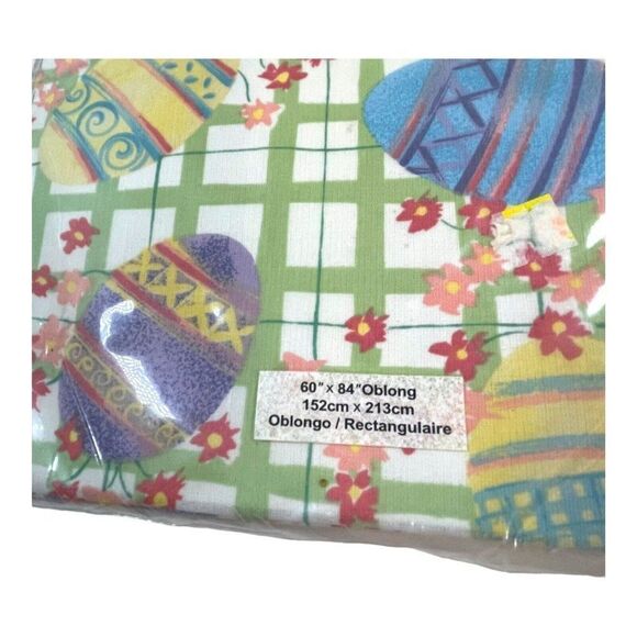 VTG Bardwil Linens 60” X 84” Oblong Easter Gardens Tablecloth Floral Egg Spring - Picture 3 of 5